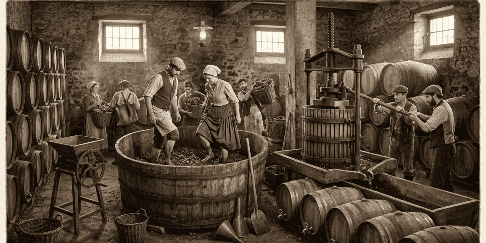 cómo se hacía vinos hace 100 años